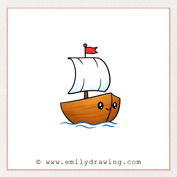 Preview of Cartoon Boat drawing